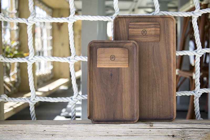 Marley Natural Walnut Rolling Tray, Small 3